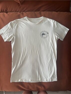 Coco Shrimp Hawaii Graphic T-Shirt White Short Sleeve Tee Size S
